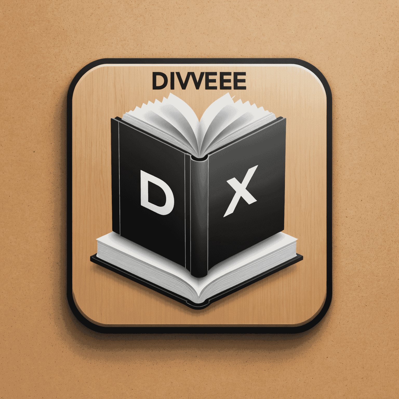 divexe logo featuring a book and Divx symbol