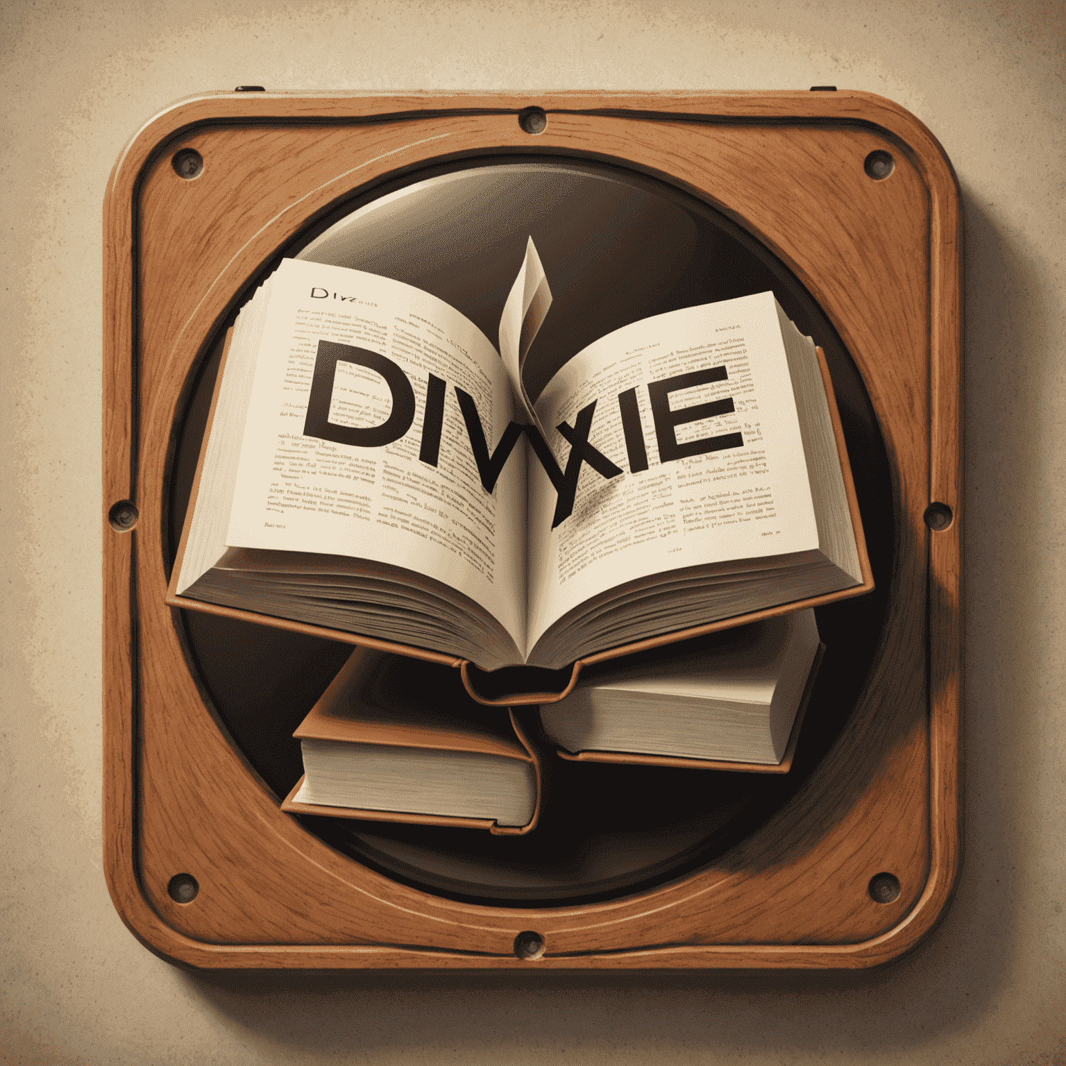 divexe logo featuring a book and Divx symbol