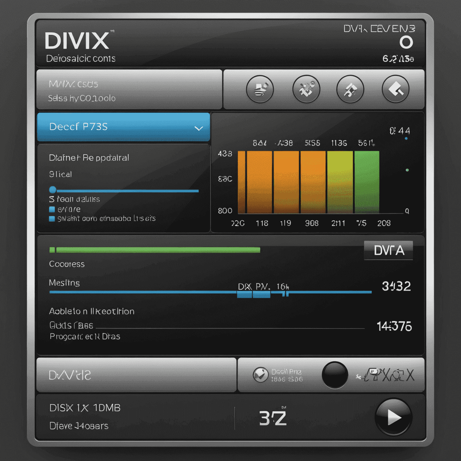 Visual representation of DivX codec being updated, showing progress bars and version numbers