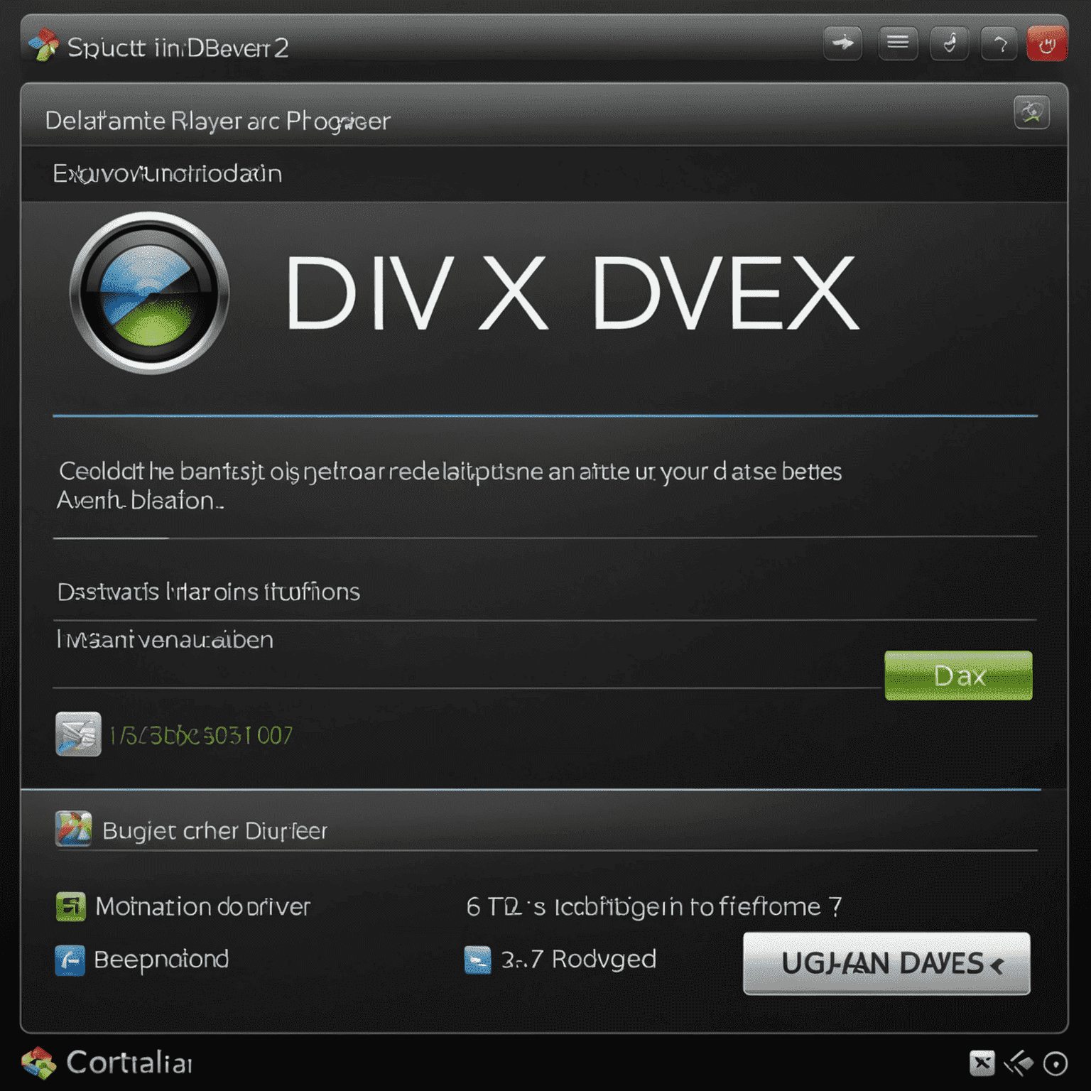 DivX player installation progress bar showing near completion